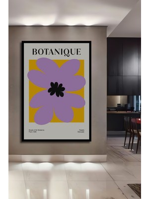 Teona Ahşap Çerçeve Görünümlü Botanique Çiçek Desenli Dekoratif Ahşap Mdf Tablo Dikdörtgen Tablo