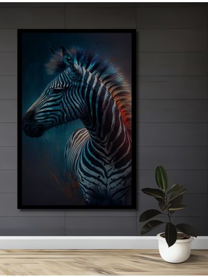 Teona Ahşap Çerçeve Görünümlü Zebra Vahşi Güzellik Dekoratif Ahşap Mdf Ev Duvar Tablo Dikdörtgen Ev Duvar Tablo