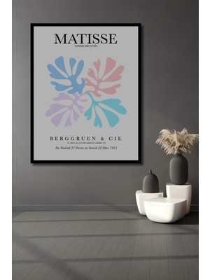 Teona Ahşap Çerçeve Görünümlü Matisse Renkli Soyut Ahşap Mdf Dekoratif Ev Duvar Tablo Dikdörtgen Ev Duvar Tablo