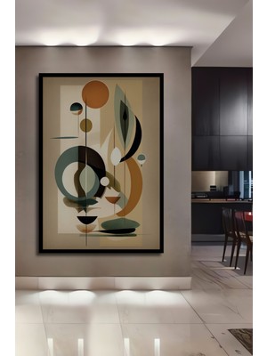 Teona Ahşap Çerçeve Görünümlü Soyut Sanat Geometrik Ahşap Mdf Dekoratif Ev Duvar Tablo Dikdörtgen Ev Duvar Tablo