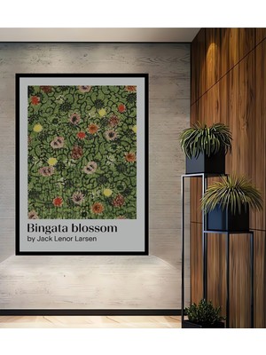 Teona Ahşap Çerçeve Görünümlü Bingata Çiçek Desenli Dekoratif Ahşap Mdf Ev Duvar Tablo Dikdörtgen Ev Duvar Tablo