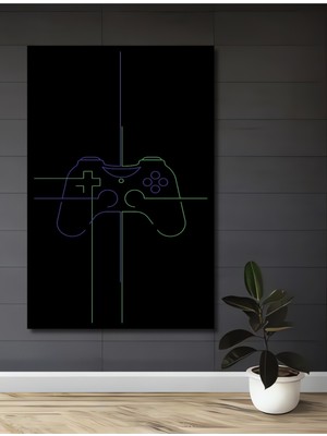 Teona Ahşap Çerçeve Görünümlü Renkli Oyun Konsolu Dekoratif Ahşap Mdf Ev Duvar Tablo Dikdörtgen Ev Duvar Tablo