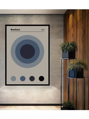 Teona Ahşap Çerçeve Görünümlü Bauhaus Soyut Sanat Ahşap Mdf Dekoratif Ev Duvar Tablo Dikdörtgen Ev Duvar Tablo