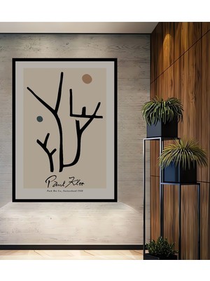 Teona Ahşap Çerçeve Görünümlü Paul Klee Soyut Sanat Ahşap Mdf Dekoratif Ev Duvar Tablo Dikdörtgen Ev Duvar Tablo