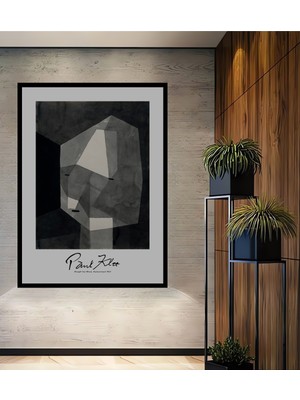 Teona Ahşap Çerçeve Görünümlü Paul Klee Soyut Sanat Dekoratif Ahşap Mdf Ev Duvar Tablo Dikdörtgen Ev Duvar Tablo