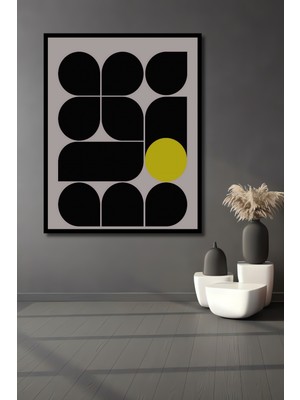 Teona Ahşap Çerçeve Görünümlü Soyut Sanat Geometrik Ahşap Mdf Dekoratif Ev Duvar Tablo Dikdörtgen Ev Duvar Tablo