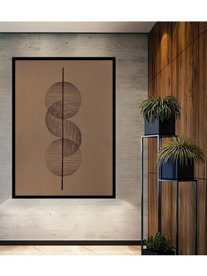 Teona Ahşap Çerçeve Görünümlü Geometrik Minimalist Dekoratif Ahşap Mdf Ev Duvar Tablo Dikdörtgen Ev Duvar Tablo