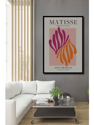 Teona Ahşap Çerçeve Görünümlü Matisse Soyut Sanat Ahşap Mdf Dekoratif Ev Duvar Tablo Dikdörtgen Ev Duvar Tablo