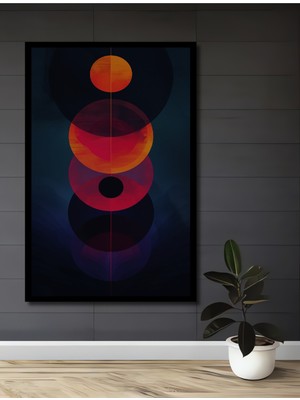 Teona Ahşap Çerçeve Görünümlü Soyut Geometrik Sanat Ahşap Mdf Dekoratif Ev Duvar Tablo Dikdörtgen Ev Duvar Tablo