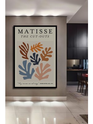 Teona Ahşap Çerçeve Görünümlü Matisse The Cut-Outs Dekoratif Ahşap Mdf Ev Duvar Tablo Dikdörtgen Ev Duvar Tablo
