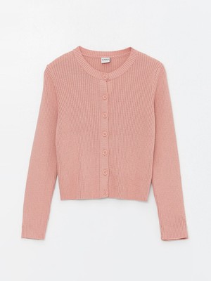 Lc Waikiki Yeni Sezon Bisiklet Yaka Uzun Kollu Kız Çocuk Triko Hırka