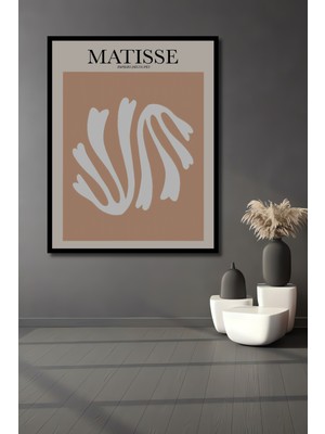 Teona Ahşap Çerçeve Görünümlü Matisse Ilhamlı Soyut Dekoratif Ahşap Mdf Ev Duvar Tablo Dikdörtgen Ev Duvar Tablo