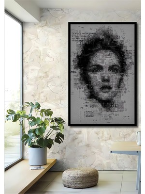 Teona Ahşap Çerçeve Görünümlü Marilyn Monroe Soyut Ahşap Mdf Dekoratif Ev Duvar Tablo Dikdörtgen Ev Duvar Tablo