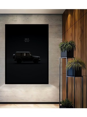 Teona Ahşap Çerçeve Görünümlü Mercedes G63 Dekoratif Ahşap Mdf Ev Duvar Tablo Dikdörtgen Ev Duvar Tablo