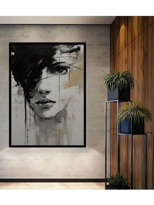 Teona Ahşap Çerçeve Görünümlü Soyut Sanat Dekoratif Ahşap Mdf Ev Duvar Tablo Dikdörtgen Ev Duvar Tablo