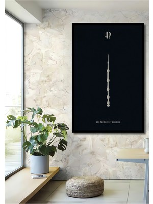 Teona Ahşap Çerçeve Görünümlü Harry Potter Asa Dekoratif Ahşap Mdf Ev Duvar Tablo Dikdörtgen Ev Duvar Tablo