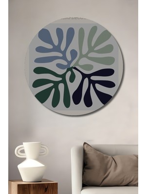 Teona Ahşap Matisse Stilize Çiçekler Dekoratif Ahşap Mdf Ev/işyeri Duvar Tablo Yuvarlak Ev/işyeri Duvar Tablo