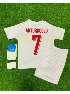 Feel Style Türkiye Euro 2024 Kerem Aktürkoğlu Beyaz Çocuk Forması 4'lü Set