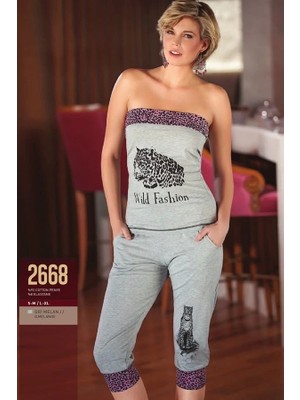 Beruflic Leopar Desenli Straplez Takım