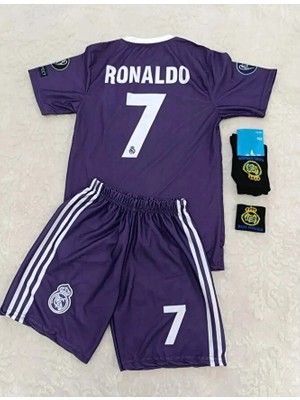 Feel Style R.e.a.l M.a.d.r.i.d 2017 Cardiff Şampiyonlar Ligi Cristiano Ronaldo Çocuk Forması 4'lü Set (Armalı)