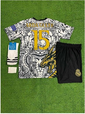 Feel Style R.e.a.l M.a.d.r.i.d 2023/24 Sezonu A.r.d.a G.ü.l.e.r Konsept Çocuk Forması 3'lü Set (Black-White)