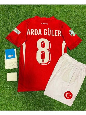 Feel Style A.r.d.a. G.ü.l.e.r. Türkiye Euro 2024 Milli Takımı Iç Saha Çocuk Forması 4'lü Set (Kırmızı)