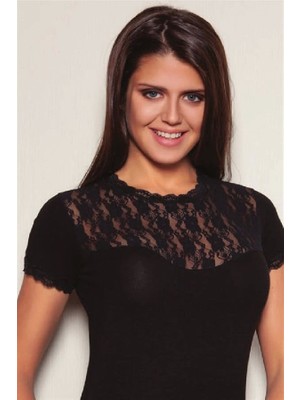 Beruflic Bayan Kısa Kol Dantelli Elastane 8015