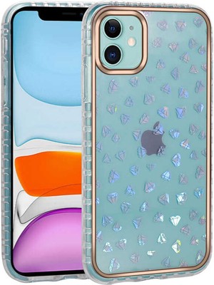 iPhone 11 Kılıf Desenli Parlayan Transparan Aden Avva KAPAK-NO10