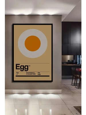 Teona Ahşap Çerçeve Görünümlü Minimalist Yumurta Dekoratif Ahşap Mdf Ev Duvar Tablo Dikdörtgen Ev Duvar Tablo