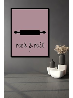 Teona Ahşap Çerçeve Görünümlü Rock And Roll Ahşap Mdf Dekoratif Ev Duvar Tablo Dikdörtgen Ev Duvar Tablo
