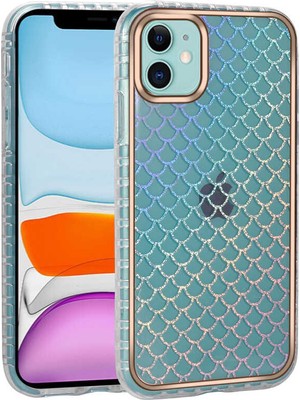 iPhone 11 Uyumlu Desenli Parlayan Transparan Aden Avva Kapak-No9