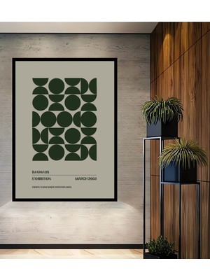 Teona Ahşap Çerçeve Görünümlü Bauhaus Geometrik Dekoratif Ahşap Mdf Ev Duvar Tablo Dikdörtgen Ev Duvar Tablo