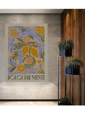 Teona Ahşap Dekoratif Ahşap Dikdörtgen Tablo Dolce Far Niente