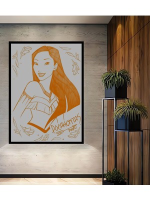Teona Ahşap Çerçeve Görünümlü Pocahontas Ahşap Mdf Dekoratif Işyeri Duvar Tablo Dikdörtgen Işyeri Duvar Tablo