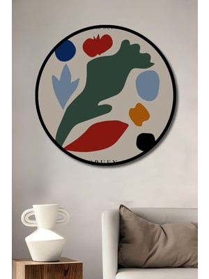 Teona Ahşap Çerçeve Görünümlü Henri Matisse Dekoratif Ahşap Mdf Ev Duvar Tablo Yuvarlak Ev Duvar Tablo