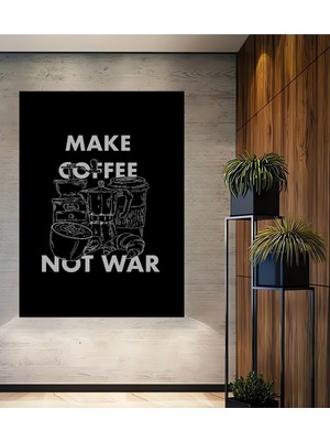 Teona Ahşap Çerçeve Görünümlü Kahve Severler Için Huzur Temalı Ahşap Mdf Dekoratif Tablo Dikdörtgen Tablo