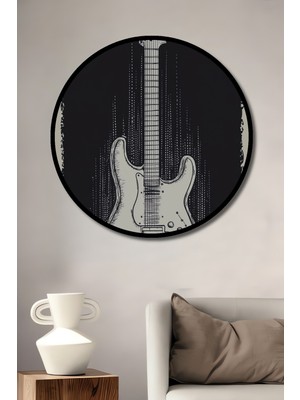 Teona Ahşap Çerçeve Görünümlü Müzik Hayattır Dekoratif Ahşap Mdf Ev Duvar Tablo Yuvarlak Ev Duvar Tablo