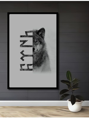 Teona Ahşap Çerçeve Görünümlü Kurt Gözüyle Dekoratif Ahşap Mdf Dikdörtgen Ev,iş Yeri Duvar Tablo