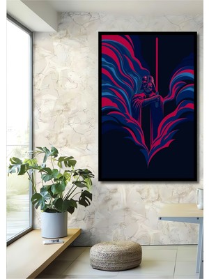 Teona Ahşap Çerçeve Görünümlü Darth Vader Dekoratif Ahşap Mdf Ev Duvar Tablo Dikdörtgen Ev Duvar Tablo