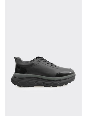 Derinet Hakiki Deri Yüksek Taban Erkek Sneaker