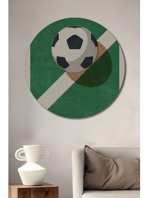 Teona Ahşap Futbol Topu Dekoratif Ahşap Mdf Ev/işyeri Duvar Tablo Yuvarlak Ev/işyeri Duvar Tablo