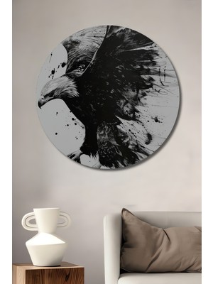 Teona Ahşap Kartal Sanat Ahşap Mdf Dekoratif Ev/işyeri Duvar Tablo Yuvarlak Ev/işyeri Duvar Tablo