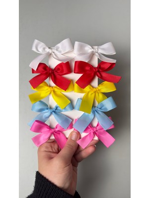 Toka Perisi Gökkuşağı Tonlar Kurdela Fiyonk 10 Adet 3 cm Metal Klips