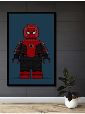 Teona Ahşap Çerçeve Görünümlü Spider Man Ahşap Mdf Dekoratif Işyeri Duvar Tablo Dikdörtgen Işyeri Duvar Tablo