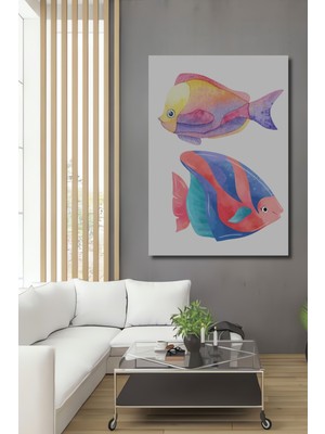 Teona Ahşap Renkli Tropikal Balıklar Dekoratif Ahşap Mdf Ev/işyeri Duvar Tablo Dikdörtgen Ev/işyeri Duvar Tablo