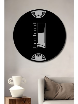 Teona Ahşap Çerçeve Görünümlü Kaset Şeklinde Dekoratif Ahşap Mdf Ev Duvar Tablo Yuvarlak Ev Duvar Tablo