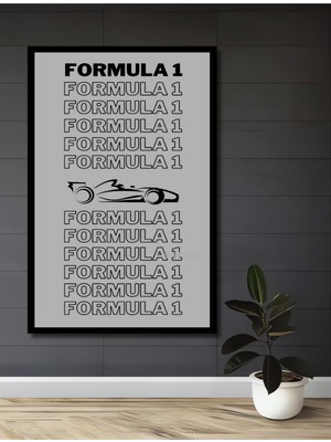 Teona Ahşap Çerçeve Görünümlü Formula 1 Ahşap Mdf Dekoratif Işyeri Duvar Tablo Dikdörtgen Işyeri Duvar Tablo