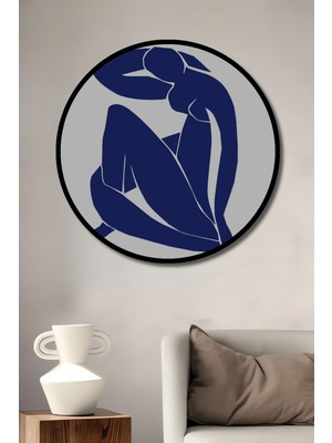 Teona Ahşap Çerçeve Görünümlü Henri Matisse Dekoratif Ahşap Mdf Ev Duvar Tablo Yuvarlak Ev Duvar Tablo