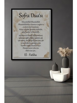 Teona Ahşap Çerçeve Görünümlü Sofra Duası Dekoratif Ahşap Mdf Dikdörtgen Ev,iş Yeri Duvar Tablo