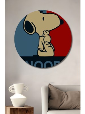 Teona Ahşap Snoopy Minimalist Dekoratif Ahşap Mdf Ev/işyeri Duvar Tablo Yuvarlak Ev/işyeri Duvar Tablo